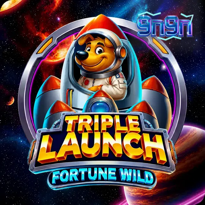 Tampilan antarmuka slot Triple Launch Fortune Wild dengan meteran roket di atas gulungan.